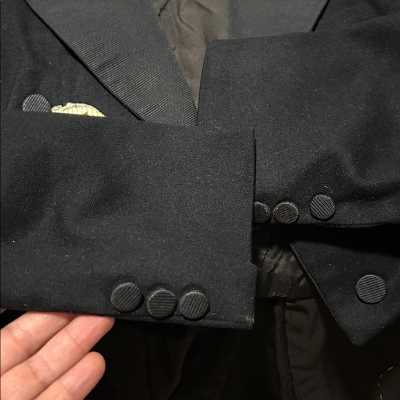 Women's Black Tailcoat Jacket wool blend black - Picture 14 of 17